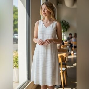 A.L.C. Gigi Sleeveless White Tonal Studded V-neck Mini Sheath Dress Women's 6